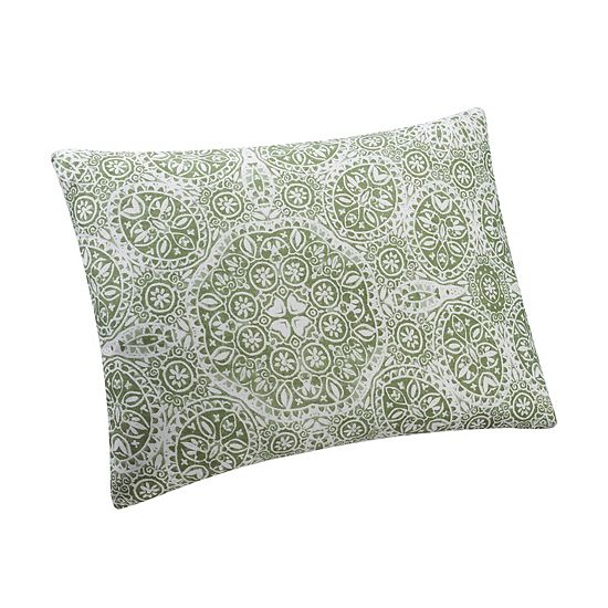 The Big One Sage Green Floral Medallions 3-Piece Reversible Comforter Set
