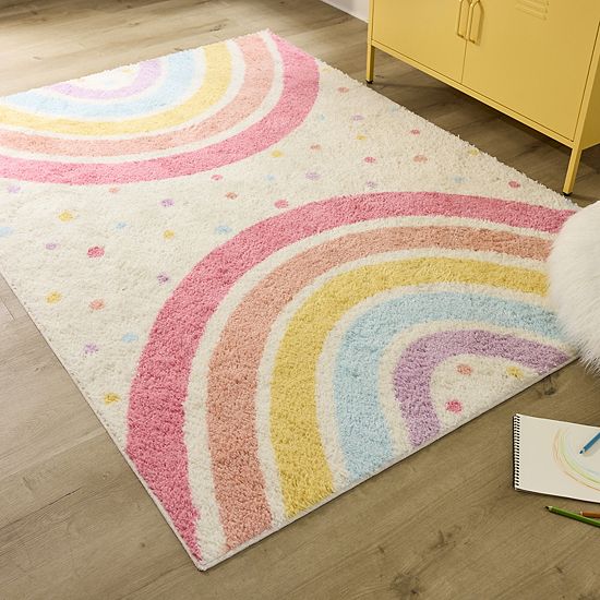 The Big One Kids™ Rug Rainbow Washable Shag