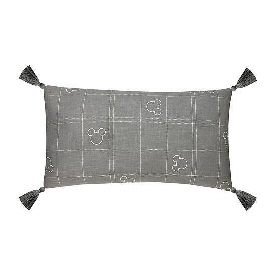 Disney's Mickey Mouse Gray Plaid Pillow By The Big One®