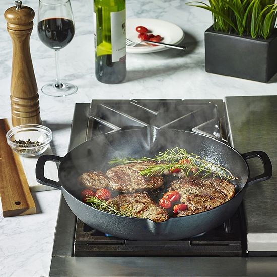 The Big One® 13-in. Pre-Seasoned Cast-Iron Pan With Pour Spout