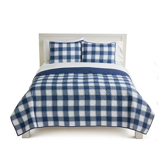 The Big One® Aiden Navy Plaid Quilt Set With Shams