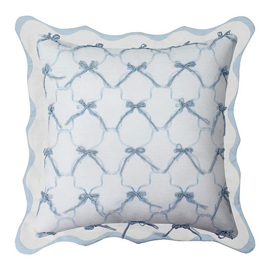 The Big One® Blue Bow Scallop Pillow