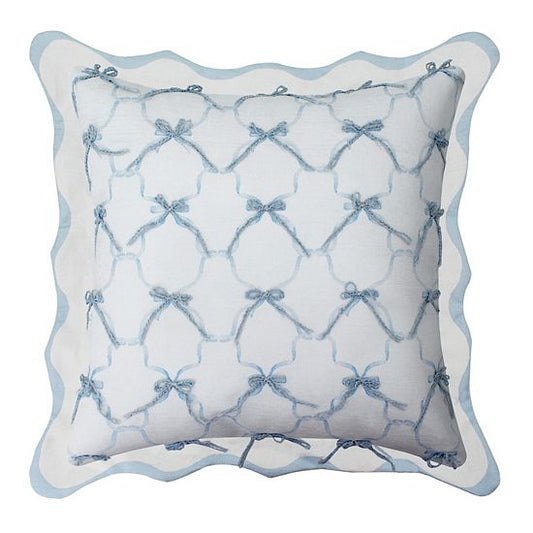 The Big One® Blue Bow Scallop Pillow