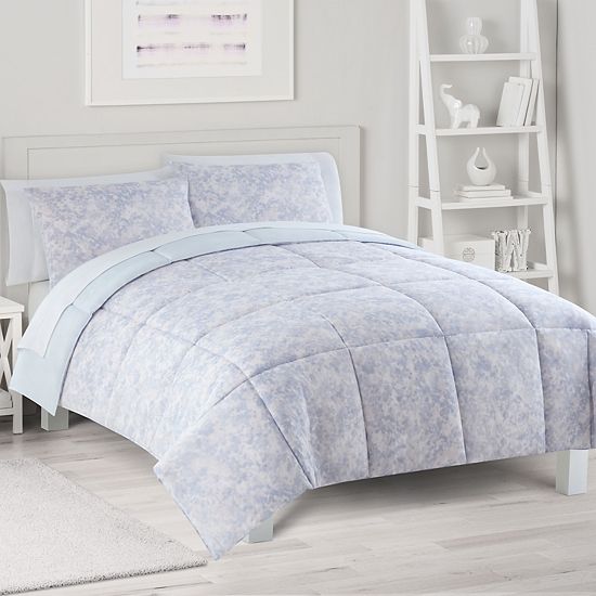The Big One 3-Piece Marbled Texture Pattern Reversible Comforter Set