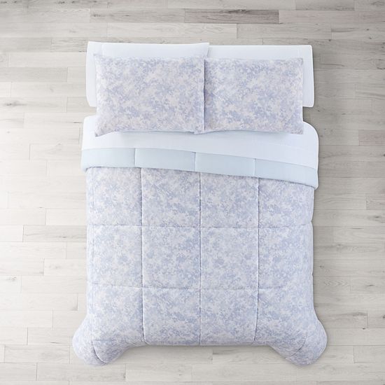 The Big One 3-Piece Marbled Texture Pattern Reversible Comforter Set