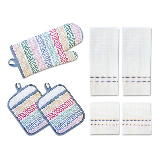 The Big One® 7-pc. Wiggle Stripe Kitchen Towel, Dishcloth, Oven Mitt & Pot Holder Set