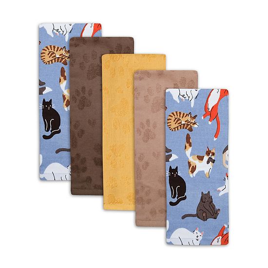 The Big One® 5-pk. Cats And Dogs Print Kitchen Towels
